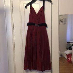 BCBGMaxAzria pleated, tea length dress